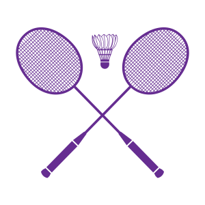 illustration of two badminton rackets and a shuttle cock